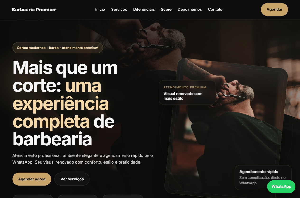Projeto de site para barbearia